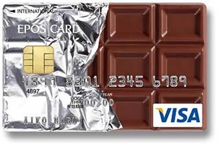 Esempio di carta di credito con circuito visa con decorazione cioccolato